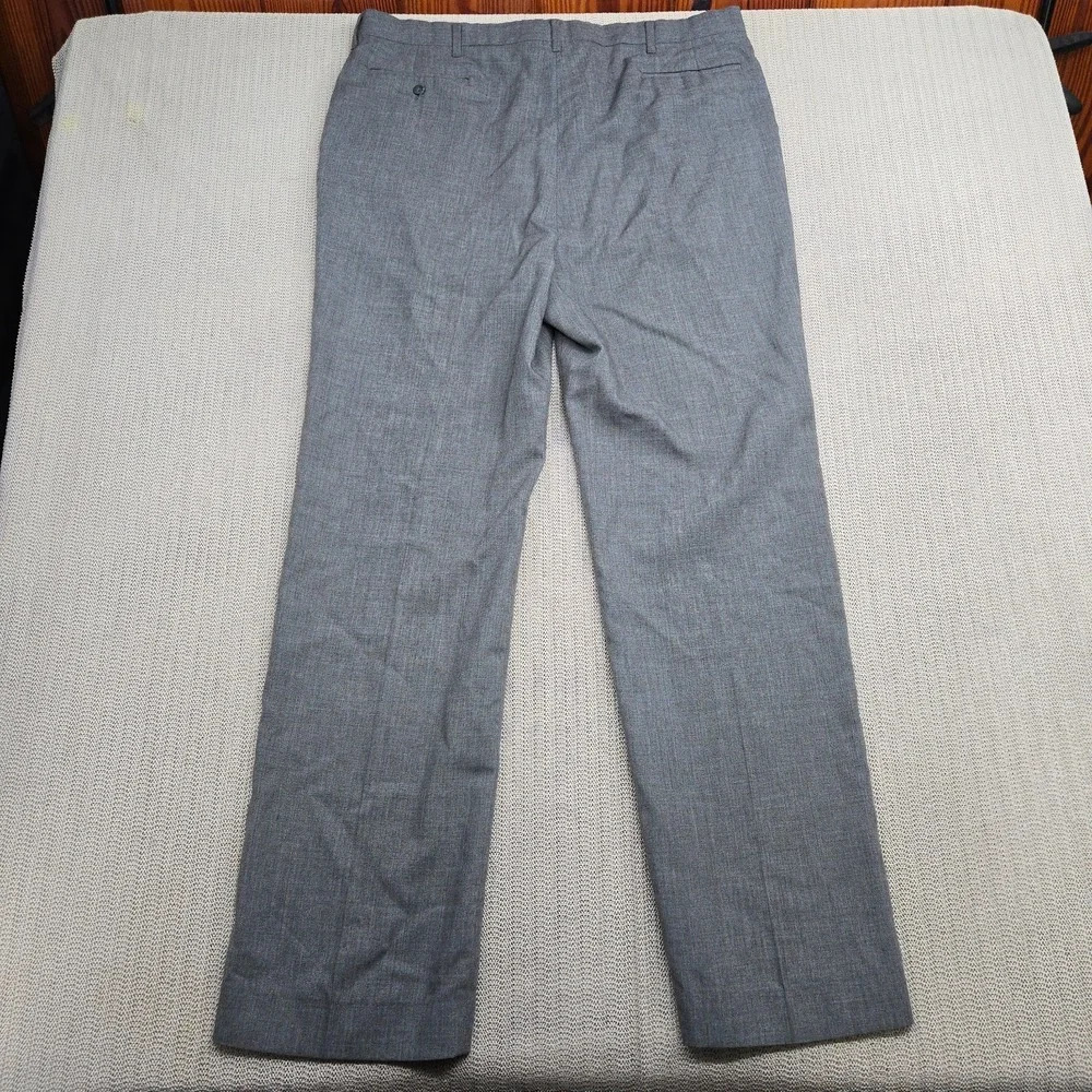 Vintage Haggar Pants Men 38x34 Gray Dress Slacks Classic Fit Wool Blend Workwear